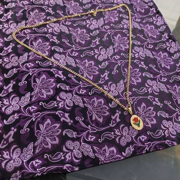 18K Gold Plated 🌹 Rose Flower Pendant with 18K Gold Plated Miami Cuban Link - Picture 8 of 13